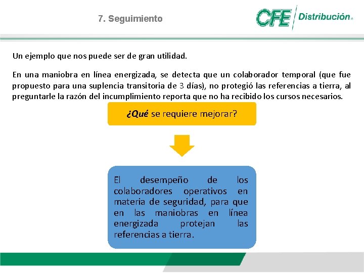 7. Seguimiento Un ejemplo que nos puede ser de gran utilidad. En una maniobra