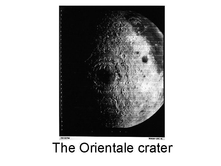 The Orientale crater 