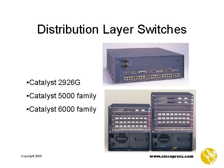 Distribution Layer Switches • Catalyst 2926 G • Catalyst 5000 family • Catalyst 6000