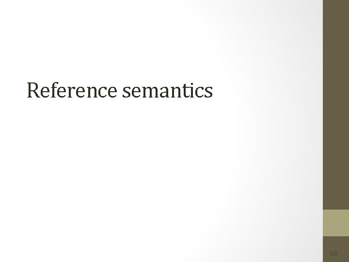 Reference semantics 69 