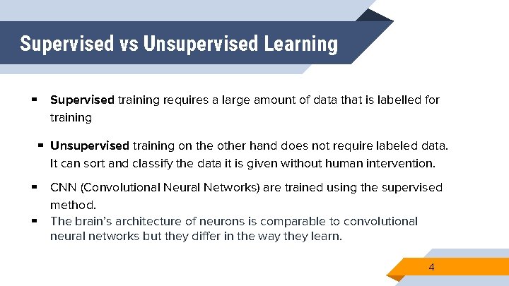 Supervised vs Unsupervised Learning ▰ Supervised training requires a large amount of data that Supervised vs Unsupervised Learning ▰ Supervised training requires a large amount of data that