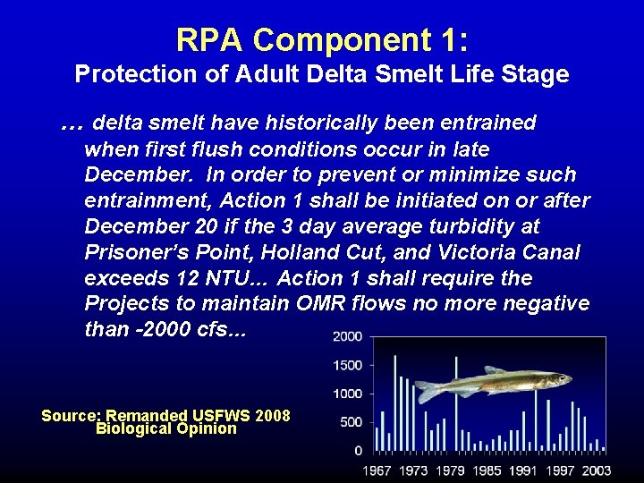 RPA Component 1: Protection of Adult Delta Smelt Life Stage … delta smelt have RPA Component 1: Protection of Adult Delta Smelt Life Stage … delta smelt have