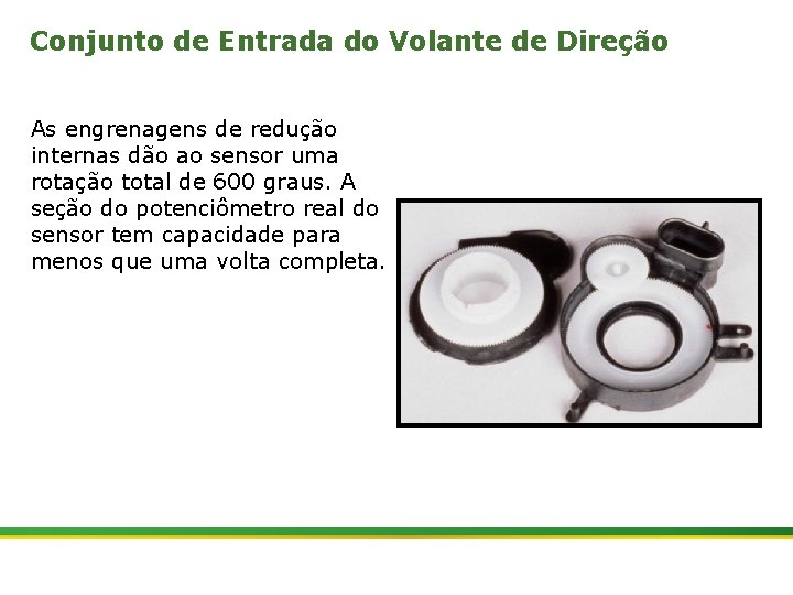 Conjunto de Entrada do Volante de Direção As engrenagens de redução internas dão ao