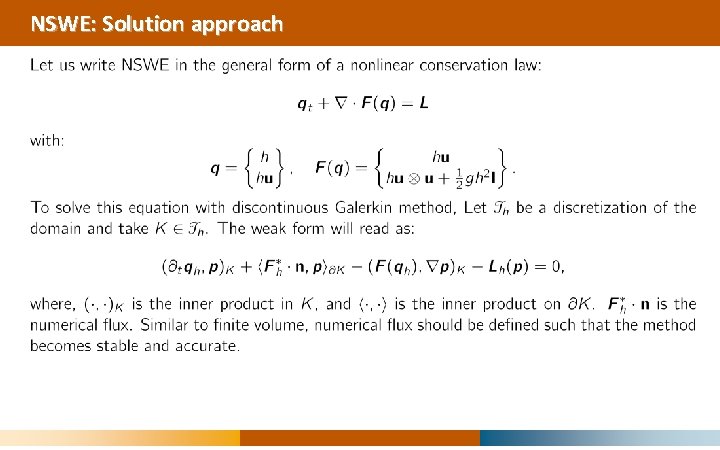 NSWE: Solution approach 