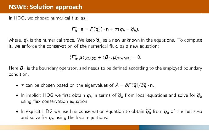 NSWE: Solution approach 