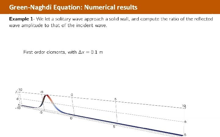 Green-Naghdi Equation: Numerical results A. Samii and C. Dawson SIAM – Computational Science and
