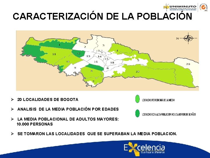 CARACTERIZACIÓN DE LA POBLACIÓN Ø 20 LOCALIDADES DE BOGOTA Ø ANALISIS DE LA MEDIA