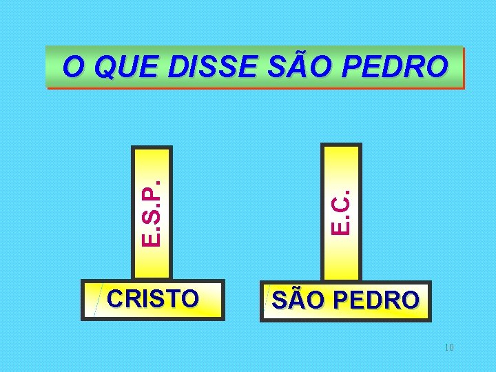 E. S. P. E. C. O QUE DISSE SÃO PEDRO CRISTO SÃO PEDRO 10