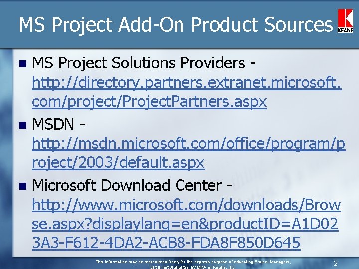MS Project AddOn Products Jon Smith PMP Global