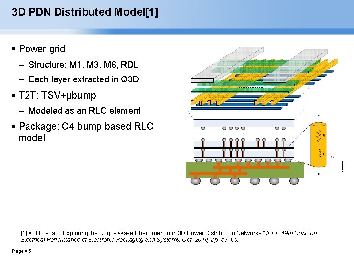 3 D PDN Distributed Model[1] Power grid – Structure: M 1, M 3, M