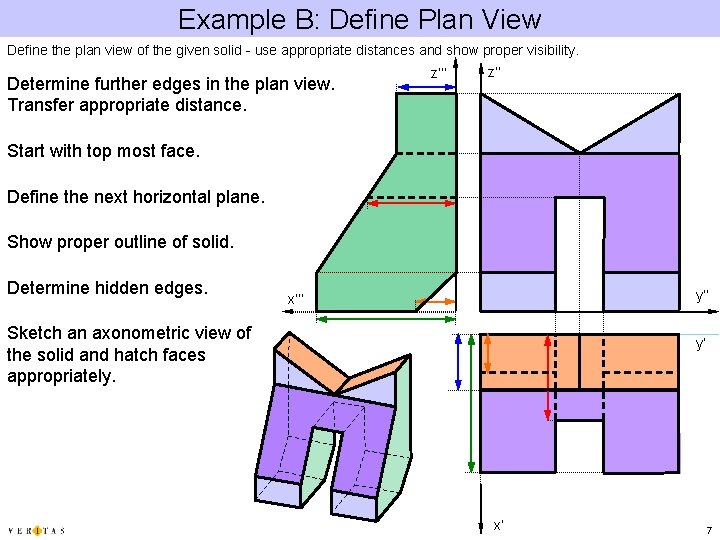 Example B: Define Plan View Define the plan view of the given solid -