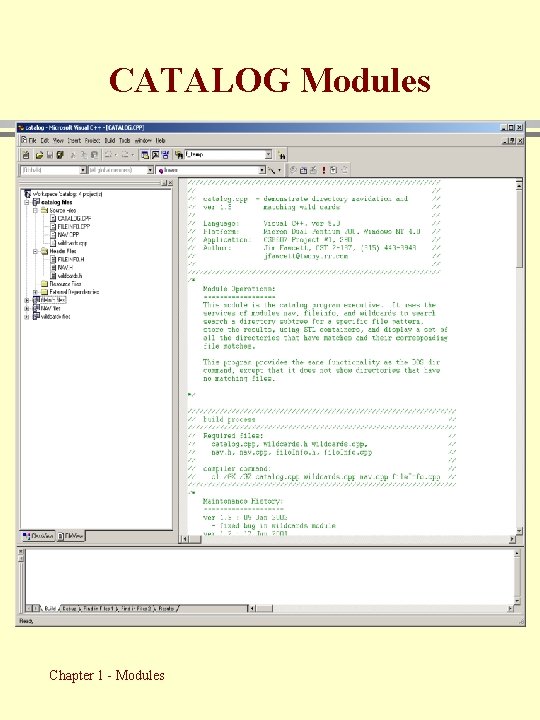 CATALOG Modules Chapter 1 - Modules 