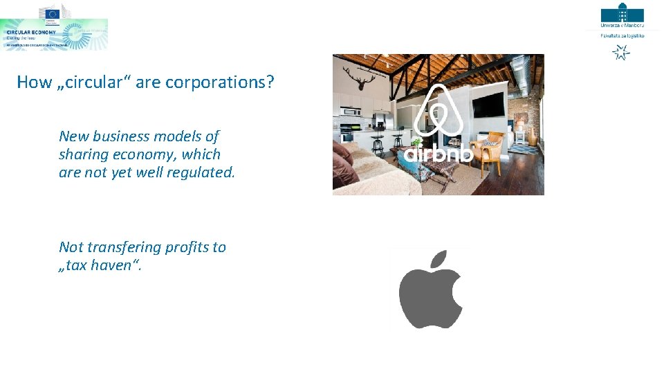 How „circular“ are corporations? New business models of sharing economy, which are not yet