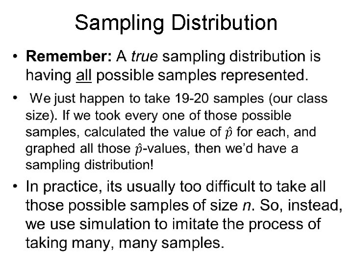 Sampling Distribution • 
