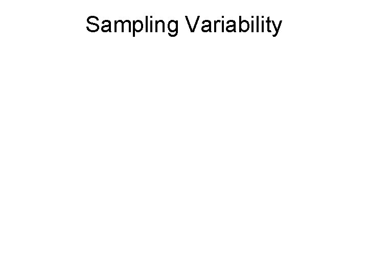 Sampling Variability 