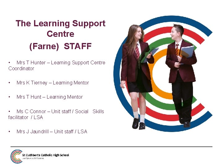 The Learning Support Centre (Farne) STAFF • Mrs T Hunter – Learning Support Centre