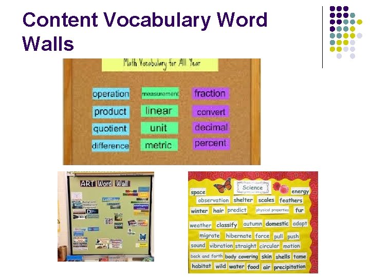Content Vocabulary Word Walls 