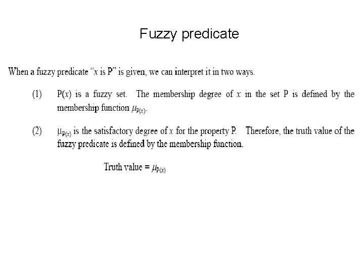 Fuzzy predicate 