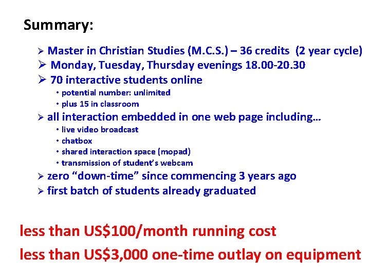 Summary: Ø Master in Christian Studies (M. C. S. ) – 36 credits (2