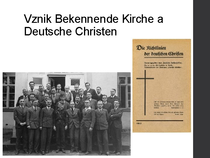 Vznik Bekennende Kirche a Deutsche Christen 