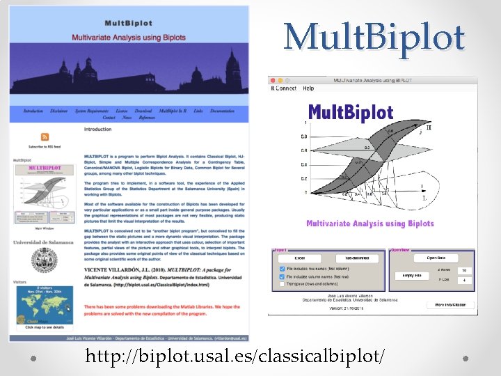 Mult. Biplot http: //biplot. usal. es/classicalbiplot/ 