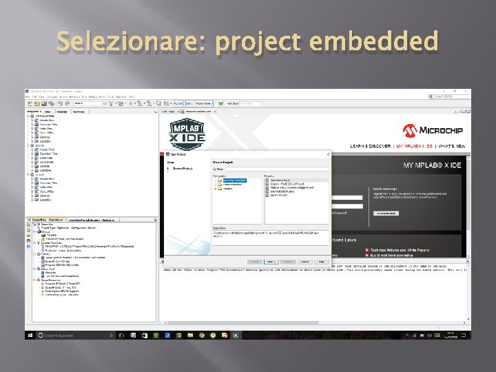 Selezionare: project embedded 