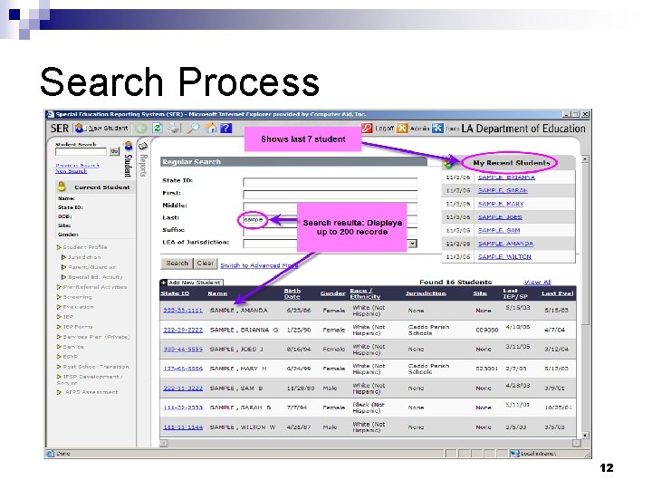 Search Process 12 Search Process 12