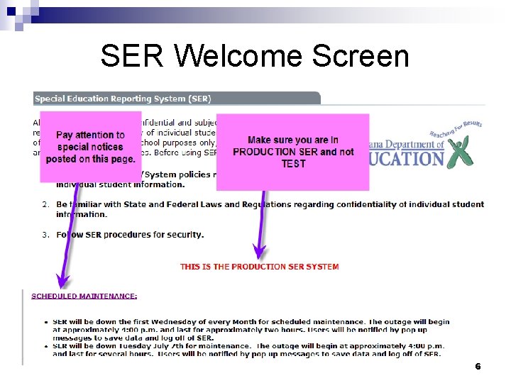SER Welcome Screen 6 SER Welcome Screen 6
