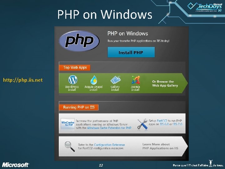 PHP on Windows http: //php. iis. net 12 