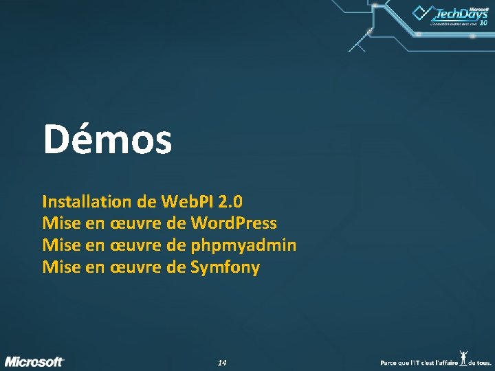 Démos Installation de Web. PI 2. 0 Mise en œuvre de Word. Press Mise