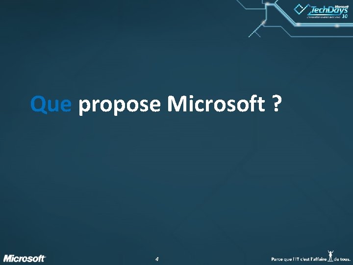 Que propose Microsoft ? 4 