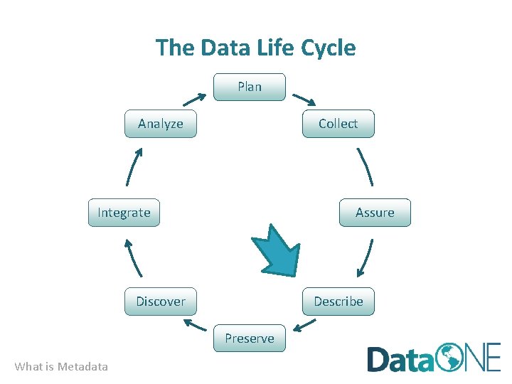 The Data Life Cycle Plan Collect Analyze Integrate Assure Discover Describe Preserve What is