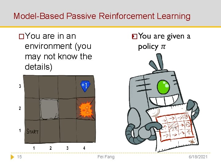 Model-Based Passive Reinforcement Learning �You are in an environment (you may not know the