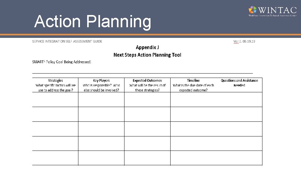 Action Planning Tool Action Planning 