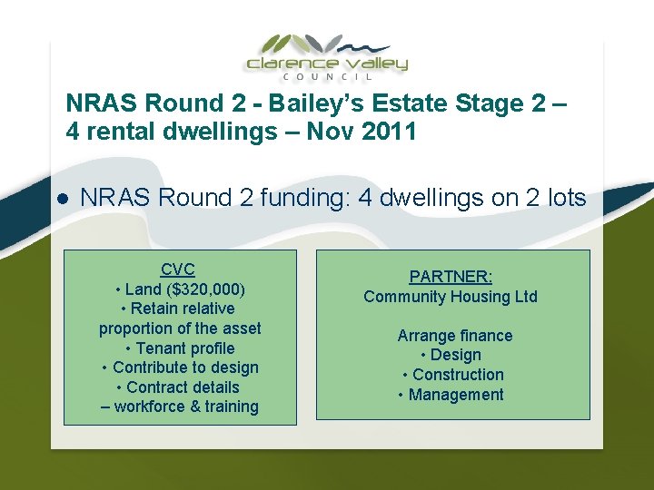 NRAS Round 2 - Bailey’s Estate Stage 2 – 4 rental dwellings – Nov