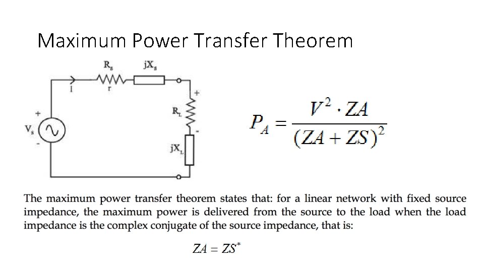 Maximum Power Transfer Theorem 