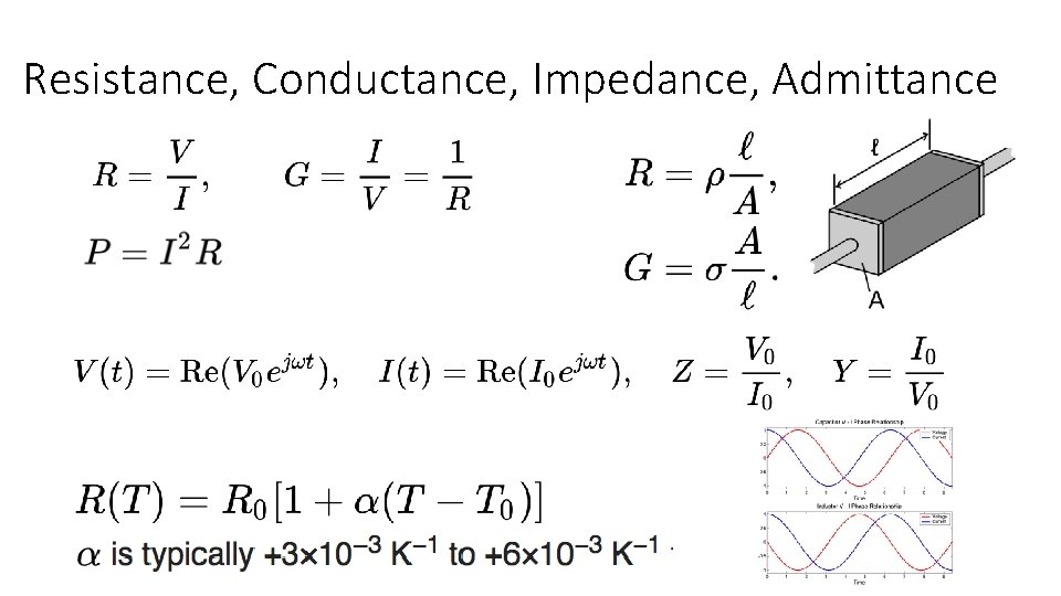 Resistance, Conductance, Impedance, Admittance 