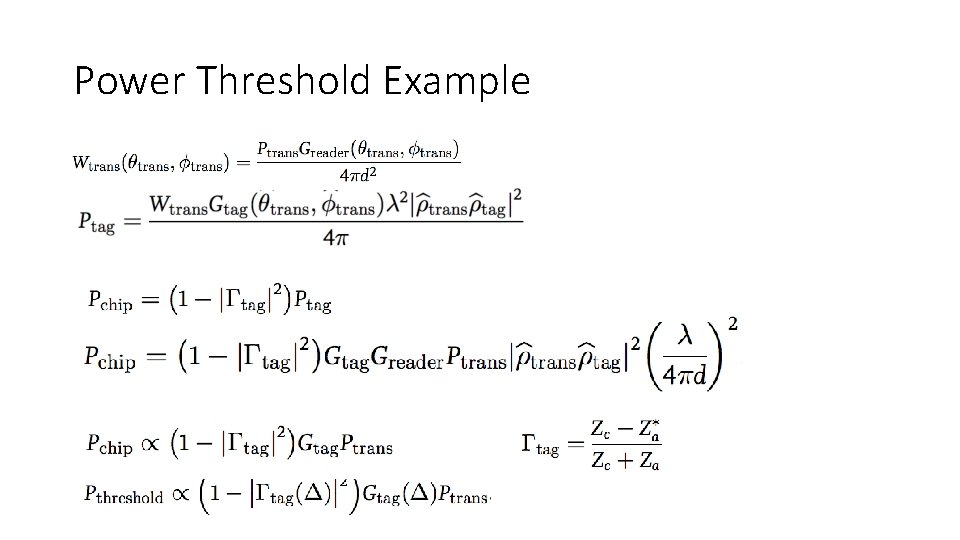 Power Threshold Example 