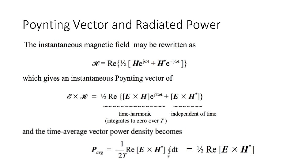 Poynting Vector and Radiated Power 