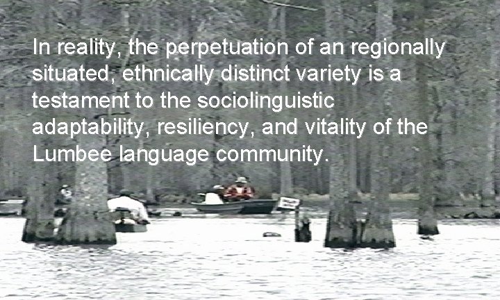 title of an regionally In reality, the perpetuation situated, ethnically distinct variety is a