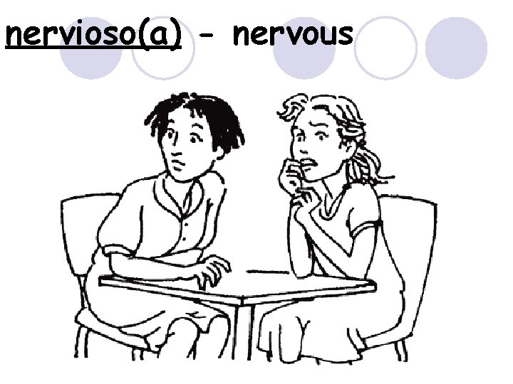 nervioso(a) - nervous 