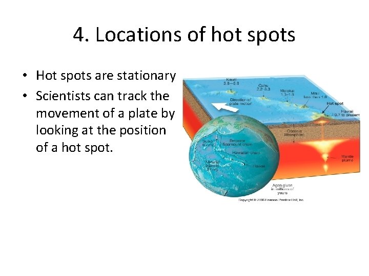 4. Locations of hot spots • Hot spots are stationary • Scientists can track