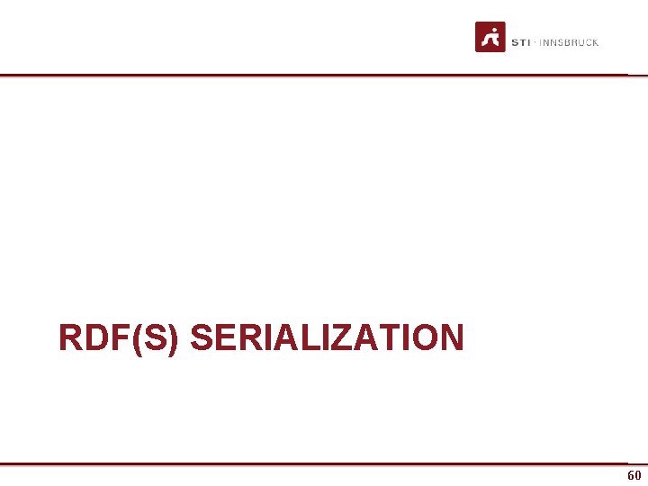RDF(S) SERIALIZATION 60 