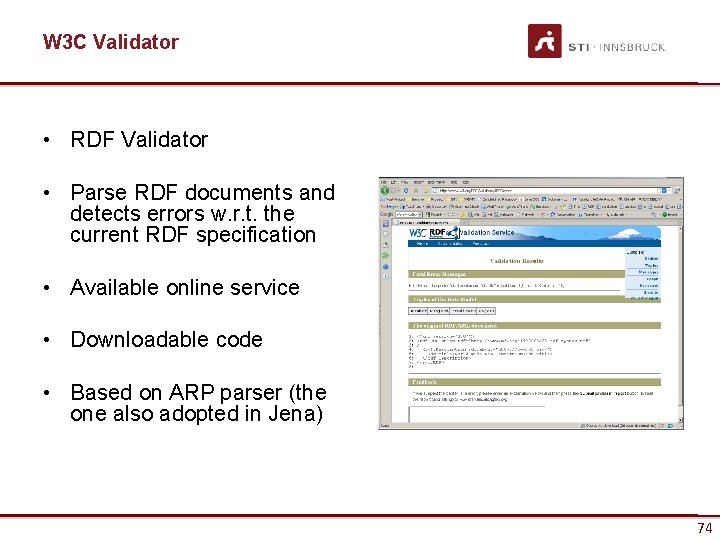 W 3 C Validator • RDF Validator • Parse RDF documents and detects errors
