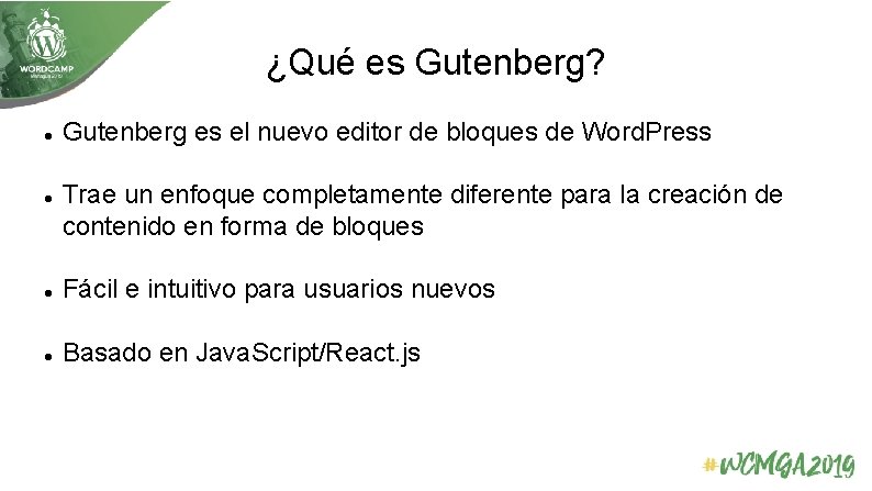 ¿Qué es Gutenberg? Gutenberg es el nuevo editor de bloques de Word. Press Trae