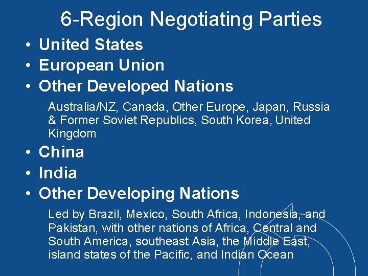 World Climate Negotiate a Global Climate Agreement Agenda