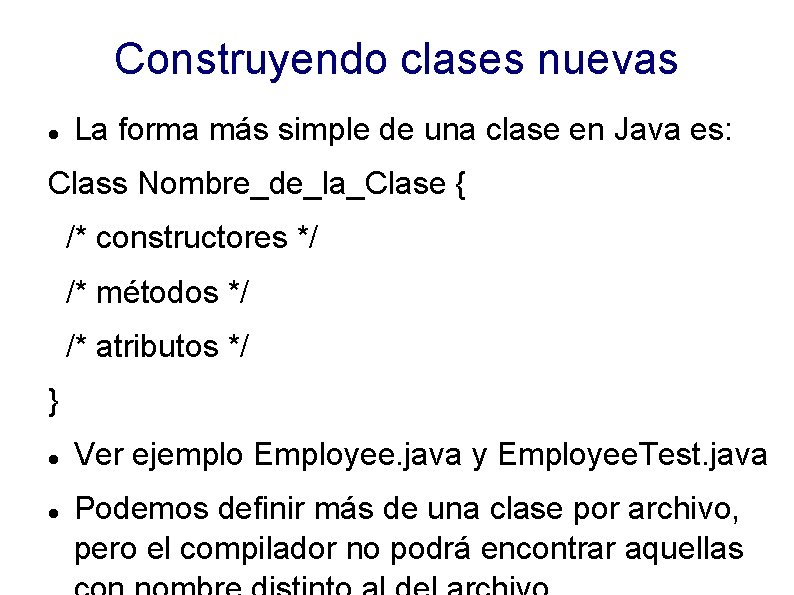 Clases y Objetos en Java ELO 329 Diseo