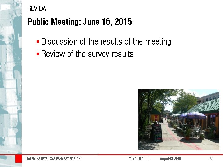 REVIEW Public Meeting: June 16, 2015 § Discussion of the results of the meeting REVIEW Public Meeting: June 16, 2015 § Discussion of the results of the meeting