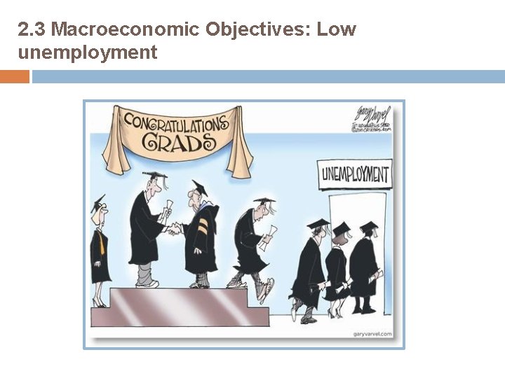 2. 3 Macroeconomic Objectives: Low unemployment 