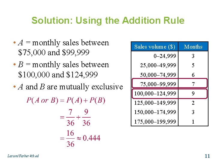 Section 3 3 Addition Rule LarsonFarber 4 th